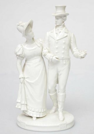 Royal Berlin Kpm Porcelain Blanc De Chine Glazed Figurine 19th Century Couple