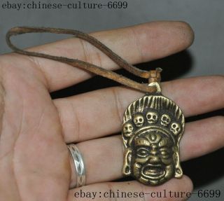 Tibetan Bronze Buddhism Mahakala Mahakala Wrathful Deity Buddha Amulet Pendant