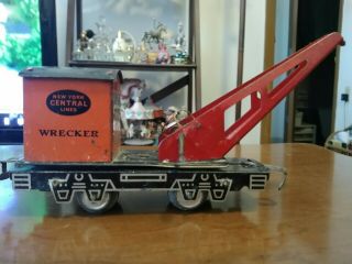 Vintage Tin Toy Marx Train York Central Lines Wrecker Tin Toy Fast Ship