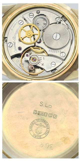 Vintage 1959 GIRARD PERREGAUX Solid 9Kt 9Ct Gold Mens Wrist Watch 2