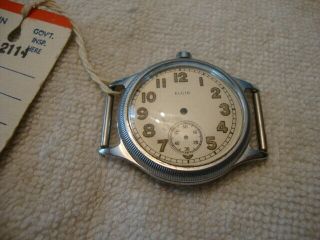 Wwii Elgin Us Army Af A - 11 Nos Watch Case& Dial Only No Movement