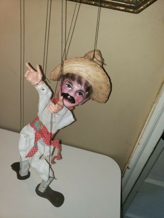 Vintage Mexican Folk Art Hombres Marionette String Puppets Incredible