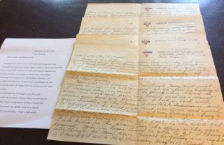 Ww1 Letter Tours,  Fr.  Apo 717,  Sinking Of Covington,  Cant Write About It Transcr