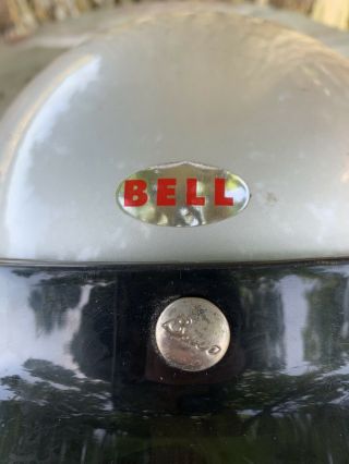 VINTAGE 1960’s BELL HELMET SILVER BUCO VISOR 4 SNAP STRAP 1962 SNELL GREAT COND. 8