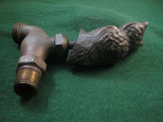 Vintage All brass Owl water faucet garden tool in good order 3