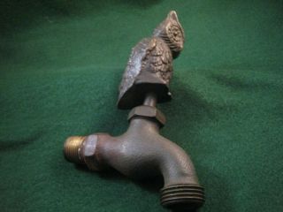 Vintage All brass Owl water faucet garden tool in good order 7