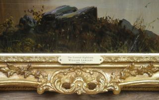 Large Fine Antique 19thC Landscape Oil Painting of Scottish Highlands 9