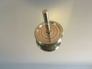 Brass spinning top with ceramic bearing,  rip cord,  swirl (over 16 min spin) 4