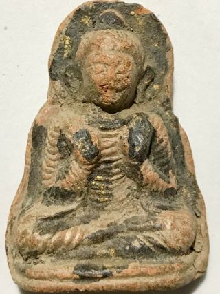 Phra Pang Prathanapai Lp Rare Old Thai Buddha Amulet Pendant Magic Ancient Idol1
