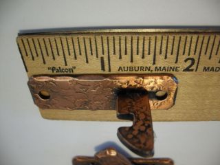 Vintage NOS COPPER Hammered BAR LATCH Cabinet Cupboard Door 3/8 