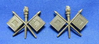 Wwi British Made Army Signal Officer Insignia Set By Gaunt