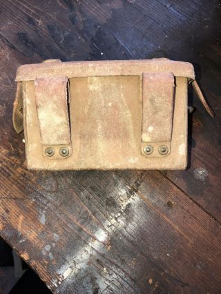Antique Imperial Japanese Army Ww2 Type 30 Arisaka Rubberized Front Ammo Pouch