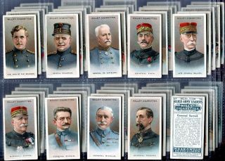 Tobacco Card Set,  Wd & Ho Wills,  Allied Army Leaders,  Military,  1917