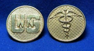 Wwi Era 1920s Wn Wisconsin National Guard & Combat Medic Enlisted Collar Discs