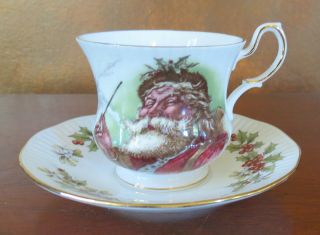 Rosina Queens Old St.  Nicholas Bone China Footed Cup & Saucer Set (s)
