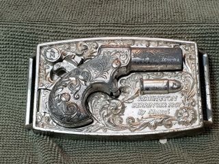 Vintage Mattel Silver Diecast Belt Buckle Derringer Remington 1959