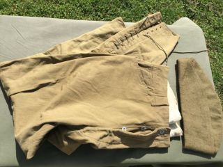 Ww1 M1917 U.  S.  Army Trousers And British Uniform Hat Id’d To Soldier