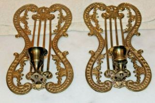 Good Looking Art Nouveau Brass Wall Sconces C1900 - 1920