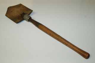 Vintage Wwii U.  S.  Wood 1945 Military Trench Shovel