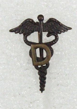Army Collar Pin: " D " Dental Corps,  Wwi Medical (9)