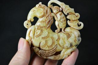 Exquisite Chinese Old Jade Carved Horse/monkey/bat/bird Lucky Pendant