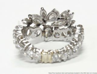 4ctw Round Pear Marquise Diamond Platinum Ring Fancy Vintage Eternity Adjustable 5