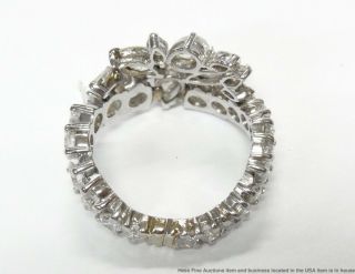 4ctw Round Pear Marquise Diamond Platinum Ring Fancy Vintage Eternity Adjustable 6