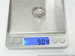 4ctw Round Pear Marquise Diamond Platinum Ring Fancy Vintage Eternity Adjustable 8