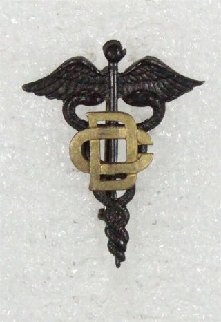 Army Collar Pin: " Dc " Dental Corps,  Wwi Medical (5) - Smooth Letters