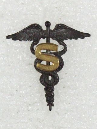 Army Collar Pin: Sanitary Corps,  Wwi Medical