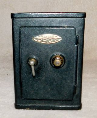 Vintage Post Wwii Tin Toy Bank Safe W/ Combination - Marked Foreign - Great Cond