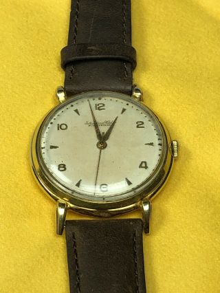 IWC Schaffhausen Men ' s 18K Gold Hand - Wind Dress Watch c1950s Swiss Vintage LV734 2