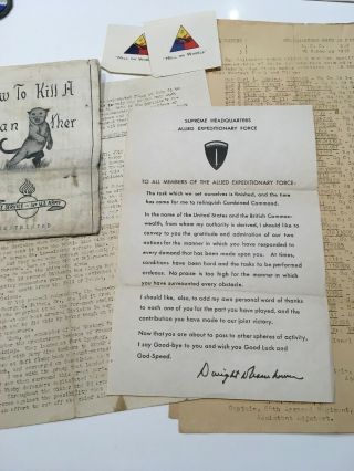 Wwii U.  S.  Army General D.  Eisenhower Farewell Letter To U.  S.  Troops Dated 1945