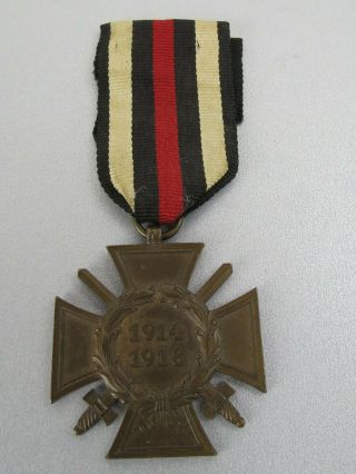 Wwii German Ribbon Bar Iron Cross 1914 - 1918 Medal Award