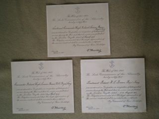 Ww1 Mid Mention - In - Dispatch Certificates To Lt To Cmdr Richard Bevan,  Royal Navy