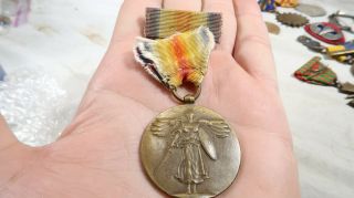 Wwi Us Army Victory Medal With Wide Ribbon Bar