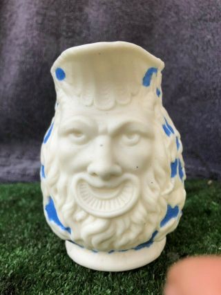 19thC GOTHIC PARIAN PITCHER or JUG WITH GREEN MAN & HOLLY LEAVES c1880s 7