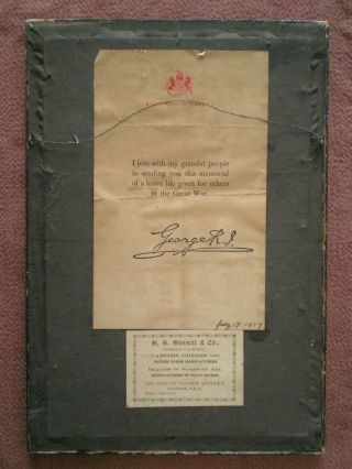 WW1 Memorial Scroll to Robert Muir ANDERSON,  5th Canadian Infantry Battalion 3