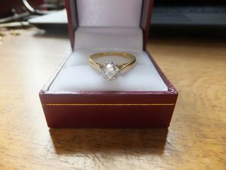 Wonderful Art Deco 18 Ct Gold / Plat Diamond Solitaire Ring,  0.  85 Carat.  Wow