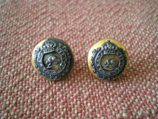 Ww1 Canadian Militia Officers Silver Overlay Cap Buttons