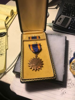 Ww2 Us Air Medal Wrapped Brooch Named (d66