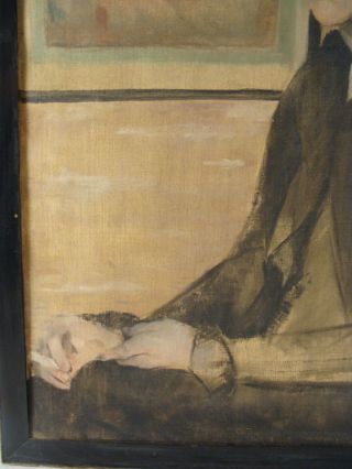 Antique American Impressionist Portrait Flapper Girl Oil Painting 5