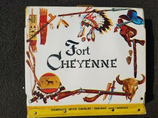 Fort Cheyenne Playset Pianted Calvay Xtra Marx And Timpo Mpc Cowboy And Indians