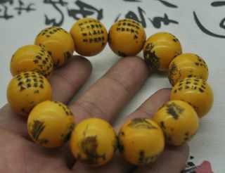 Chinese ancient old bone hand - carved Chinese zodiac bracelet M08 《手链》 6