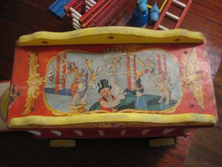 Vintage Fisher Price Wood Circus Train Lion Cage Car 2
