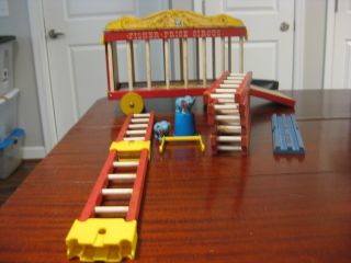 Vintage Fisher Price Wood Circus Train Lion Cage Car 5