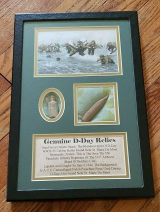 D - Day Normandy Relics,  Sand From Omaha Beach Plus Airborne Item In Case