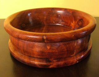 Vintage Wood Wooden Rimmed Salad Dough Bowl 10.  5” Round Primitive Country Signed