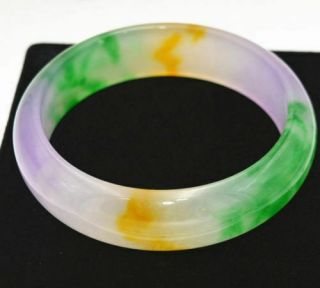 62mm Chinese Fashion Natural Jade Hand - Carved Colour Good Luck Bracele