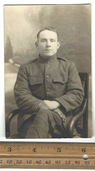 Photograph Ww1 Soldier Post Card Patches Cpl